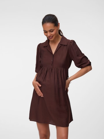 MAMALICIOUS - Vestido camisero 'MLSino' en marrón: frente