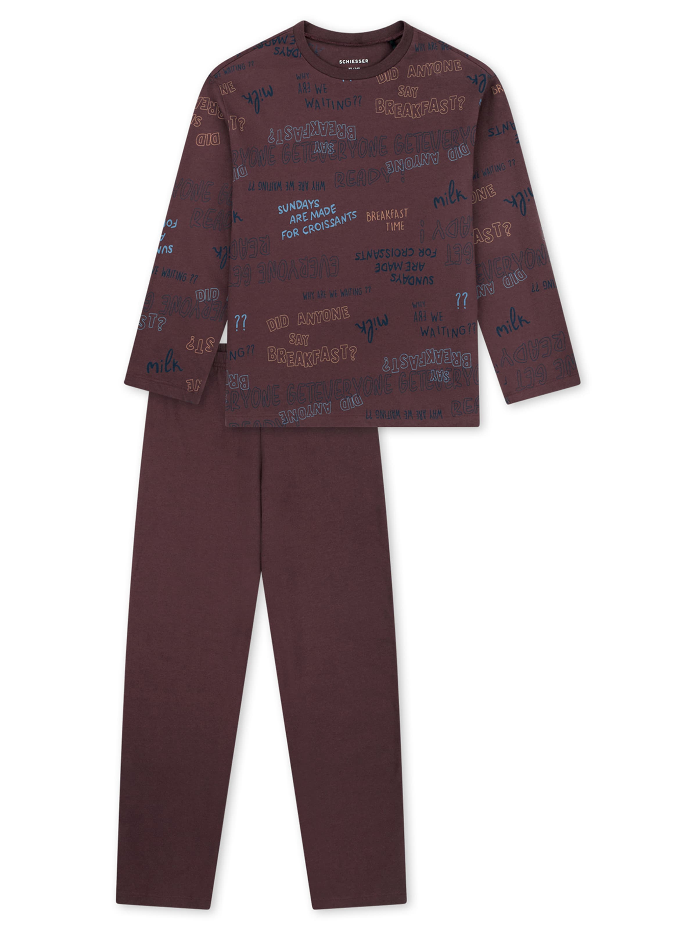 Pyjama ' Nightwear ' SCHIESSER en marron : devant