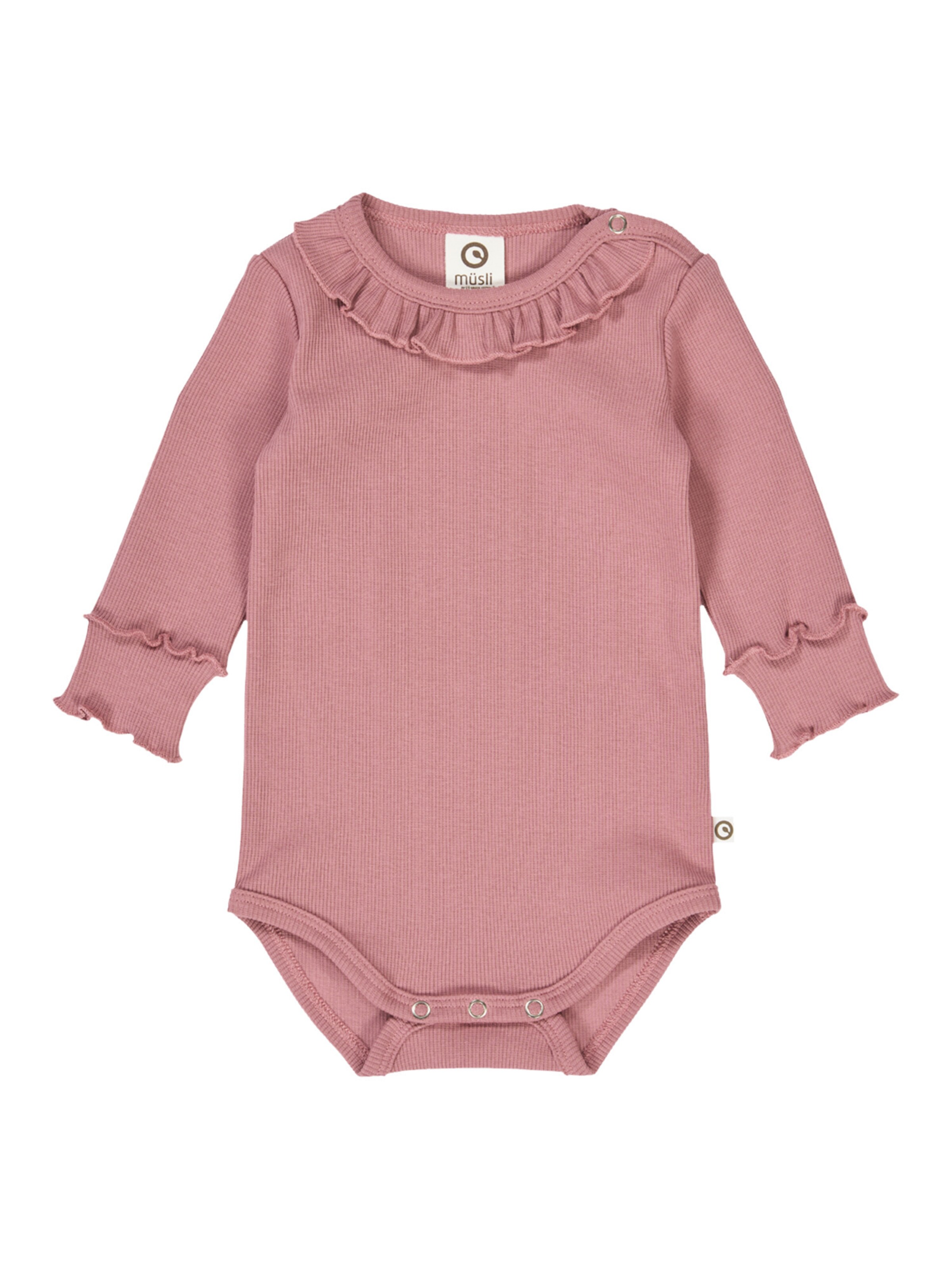 Tutina / body per bambino di Müsli by GREEN COTTON in rosa: frontale