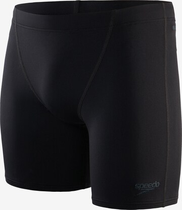 SPEEDO Athletic Swim Trunks in Black: front