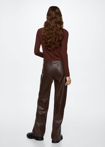 MANGO Loose fit Pleated Pants 'Maki' in Brown