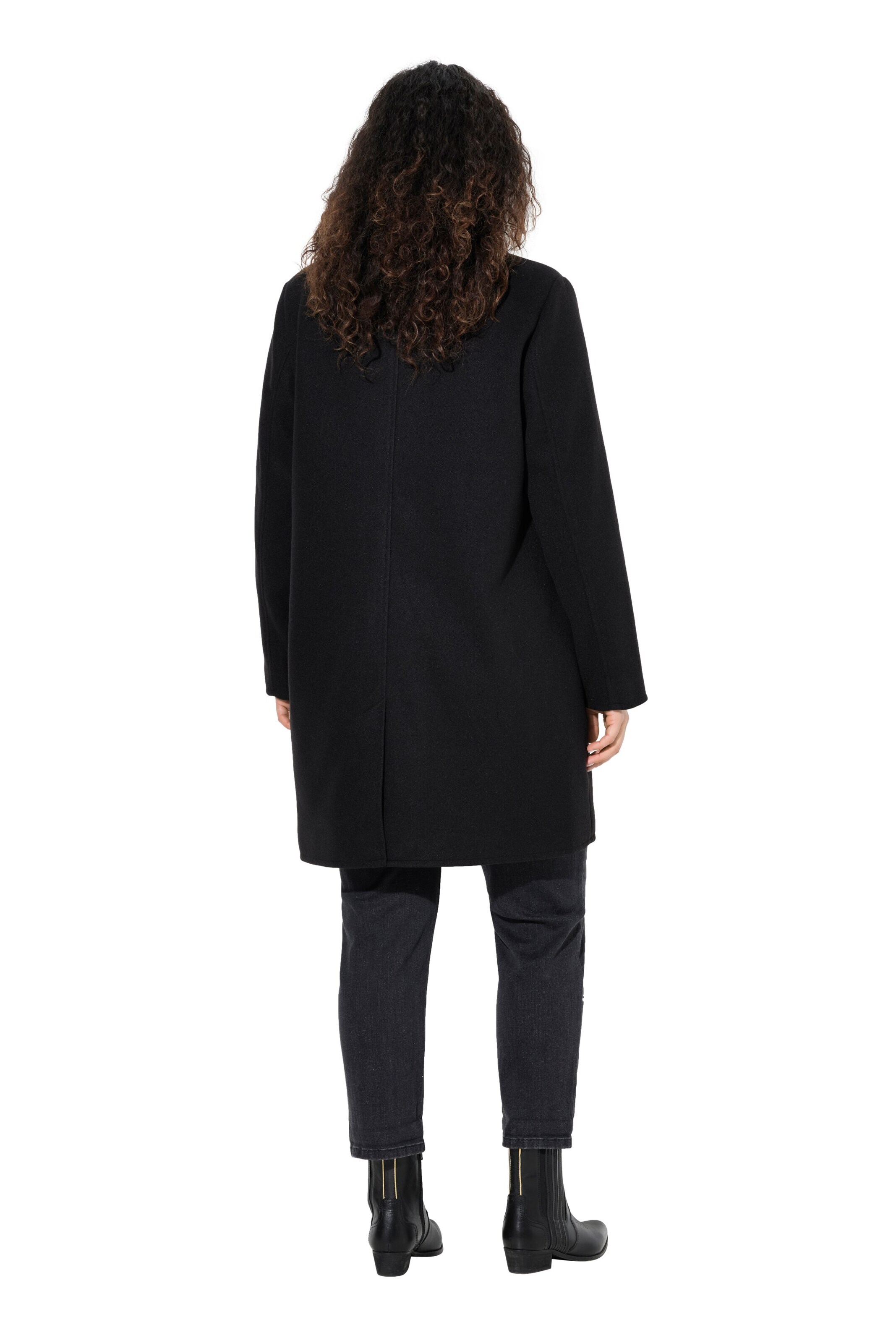 Ulla Popken Tussenmantel in Zwart