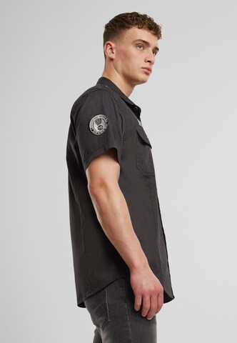 Brandit Regular fit Button Up Shirt 'Luis' in Black