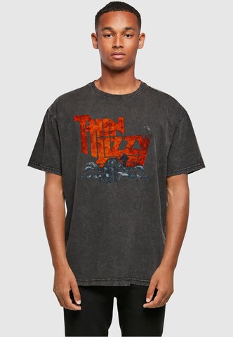Merchcode Shirt 'Thin Lizzy - Massacare' in Zwart: voorkant