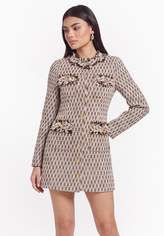 faina Jurk in Bruin: voorkant