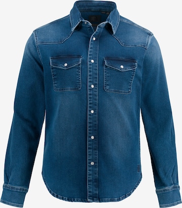 JP1880 Regular fit Overhemd in Blauw: voorkant