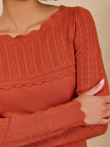 love & roses - Pullover em laranja