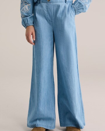 WE Fashion Wide leg Jeans in Blauw: voorkant