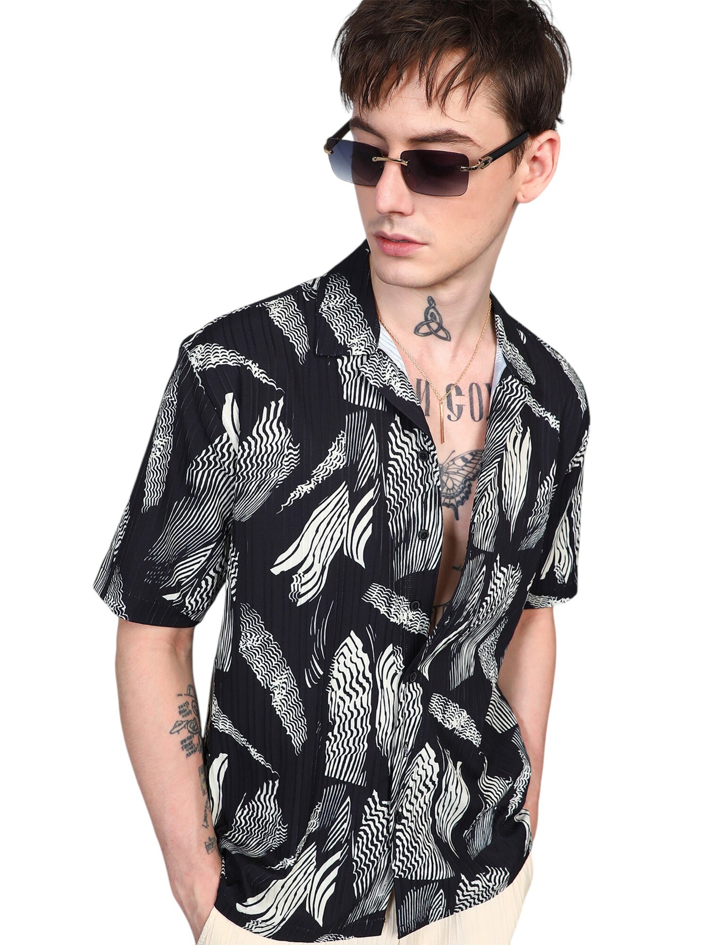 Coupe regular Chemise 'Tammara' Campus Sutra en noir