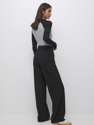 Wide Leg Pantalon Pull&Bear en noir