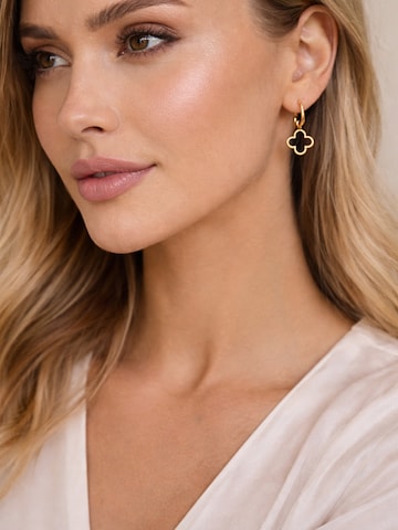 Pure Schmuck - Pendientes 'Clover Twilight' en oro: frente