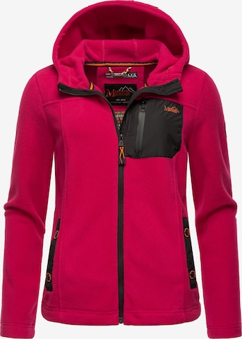 MARIKOO Флисовая куртка 'Mount Iwaki' в Ярко-розовый: спереди