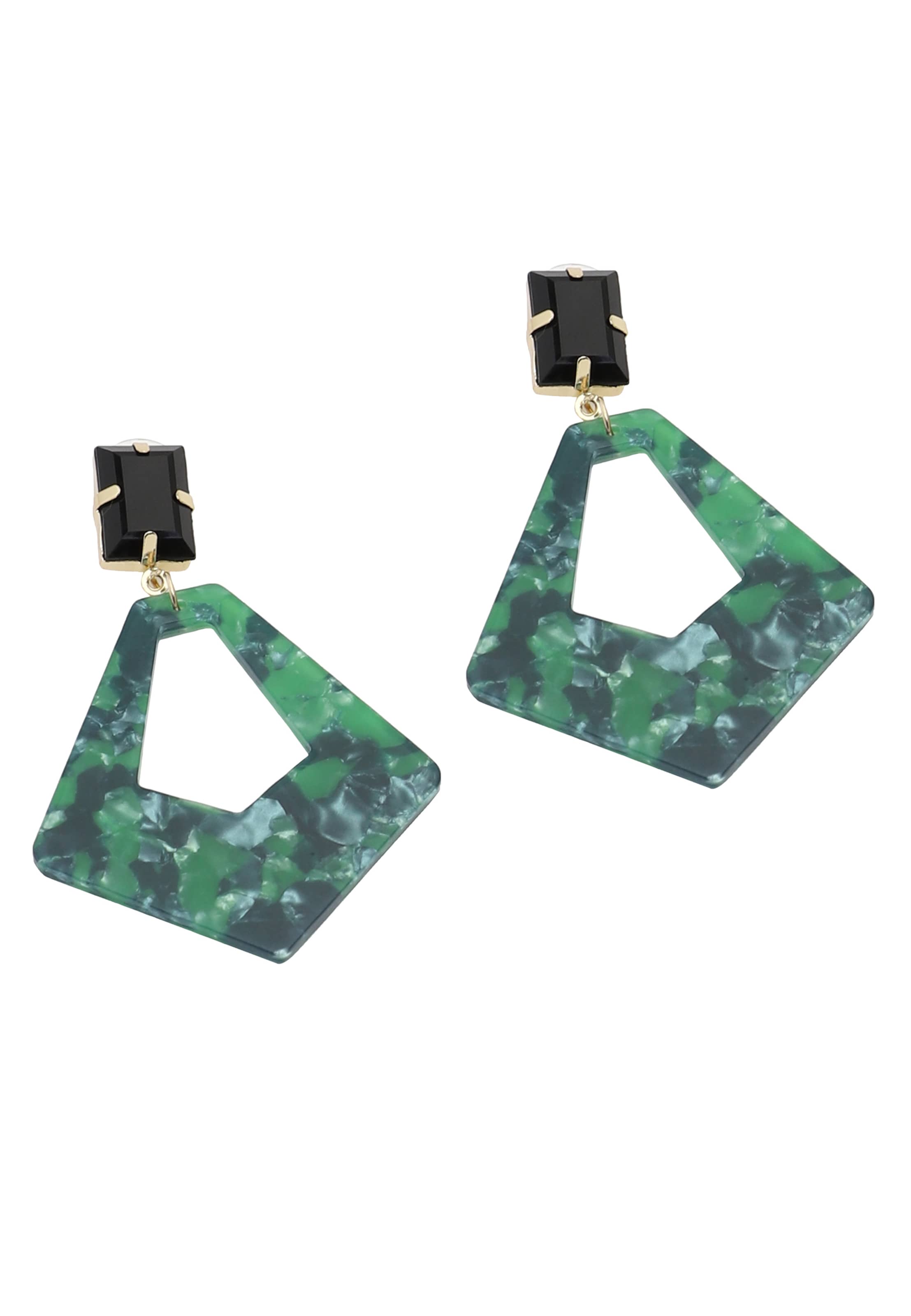 SOHI Ohrringe ' Mariah ' in Grün: Vorderseite