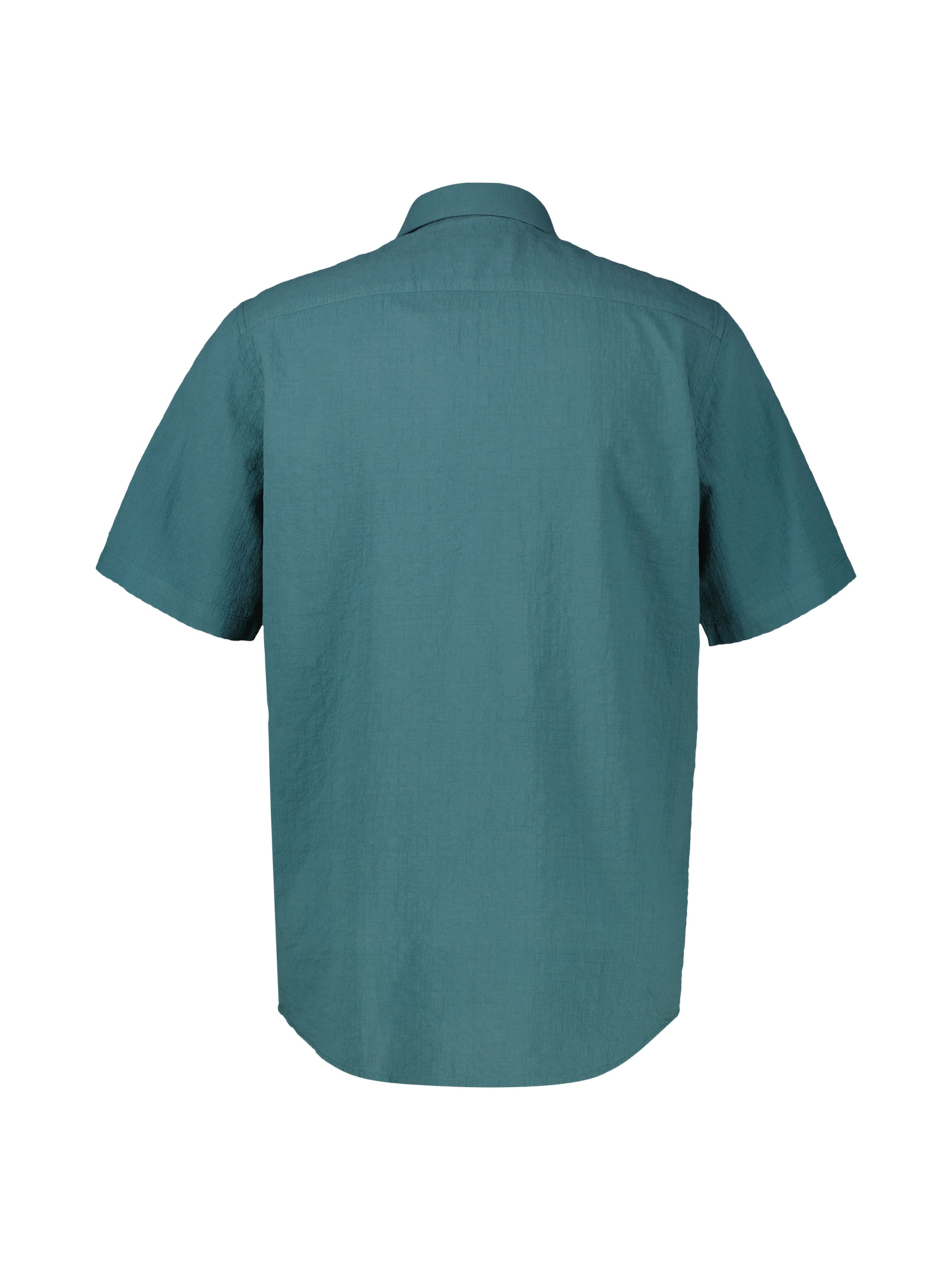 LERROS Regular Fit Kurzarmhemd im Knitterlook in Grün