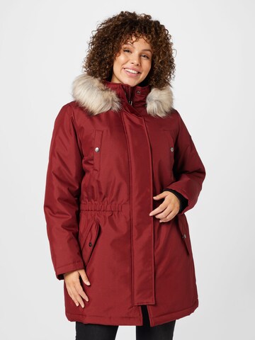 Parka d’hiver 'IRENA' ONLY Carmakoma en rouge : devant