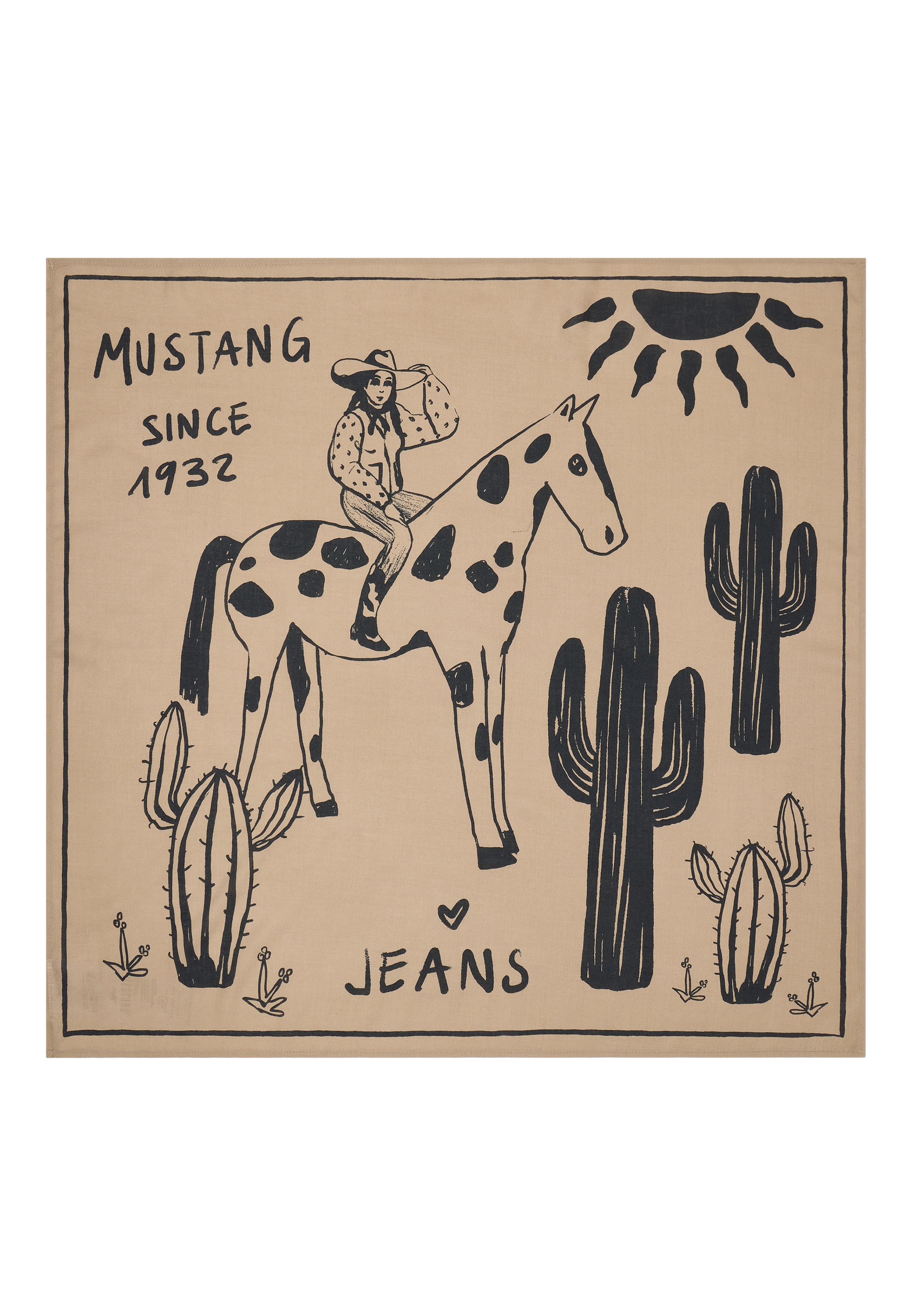 MUSTANG Schal 'Sunset Boulevard Bandana' in Beige: Vorderseite