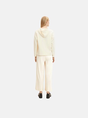 TOM TAILOR Wide leg Trousers with creases 'Lea' in Beige