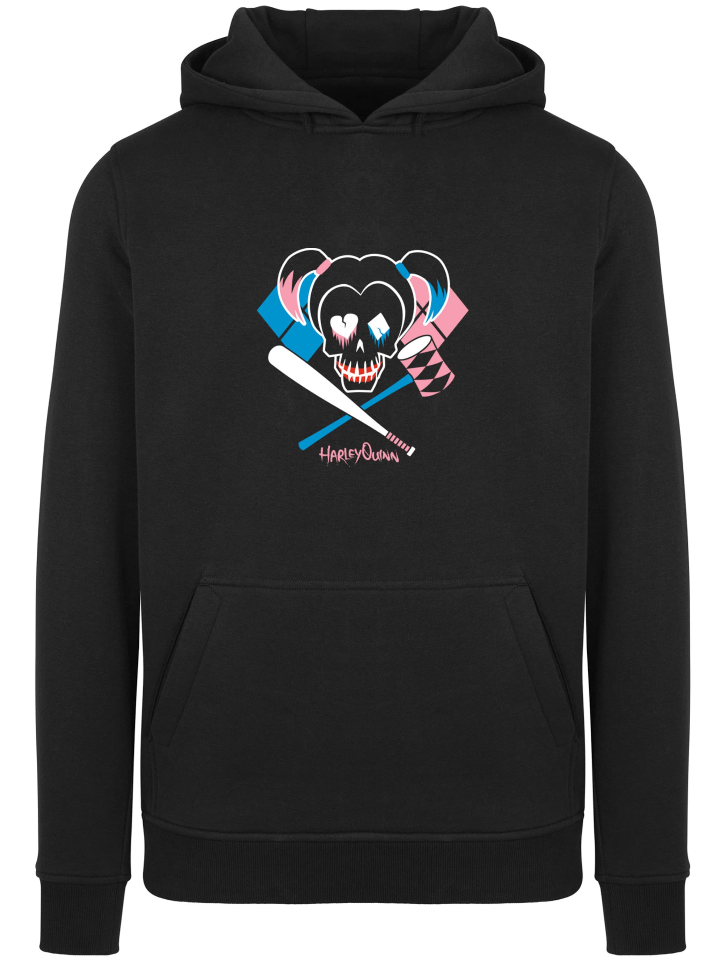 Sweat-shirt 'Suicide Squad Harley Quinn Skull Emblem' F4NT4STIC en noir : devant