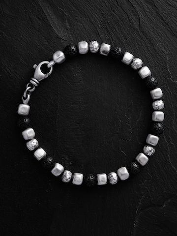 REYTEL Bracelet 'CUBE. LAVA STONE' in Silver