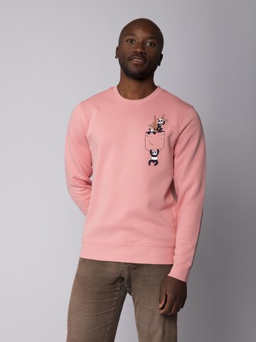 Watapparel Sweatshirt 'Pocket Pandas' in Roze: voorkant