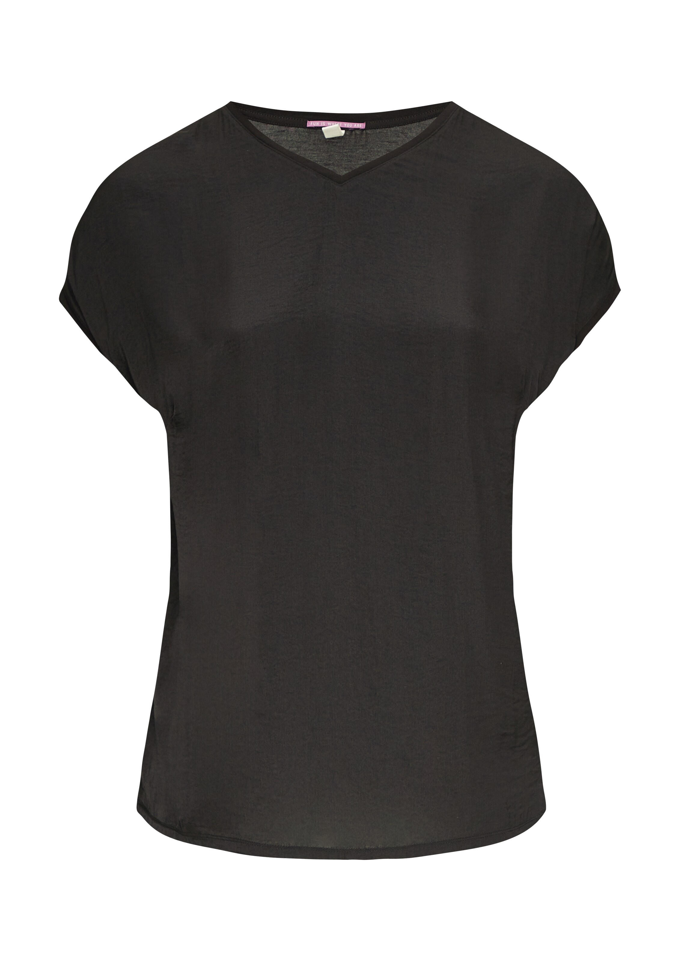 QS Shirt in Zwart: voorkant