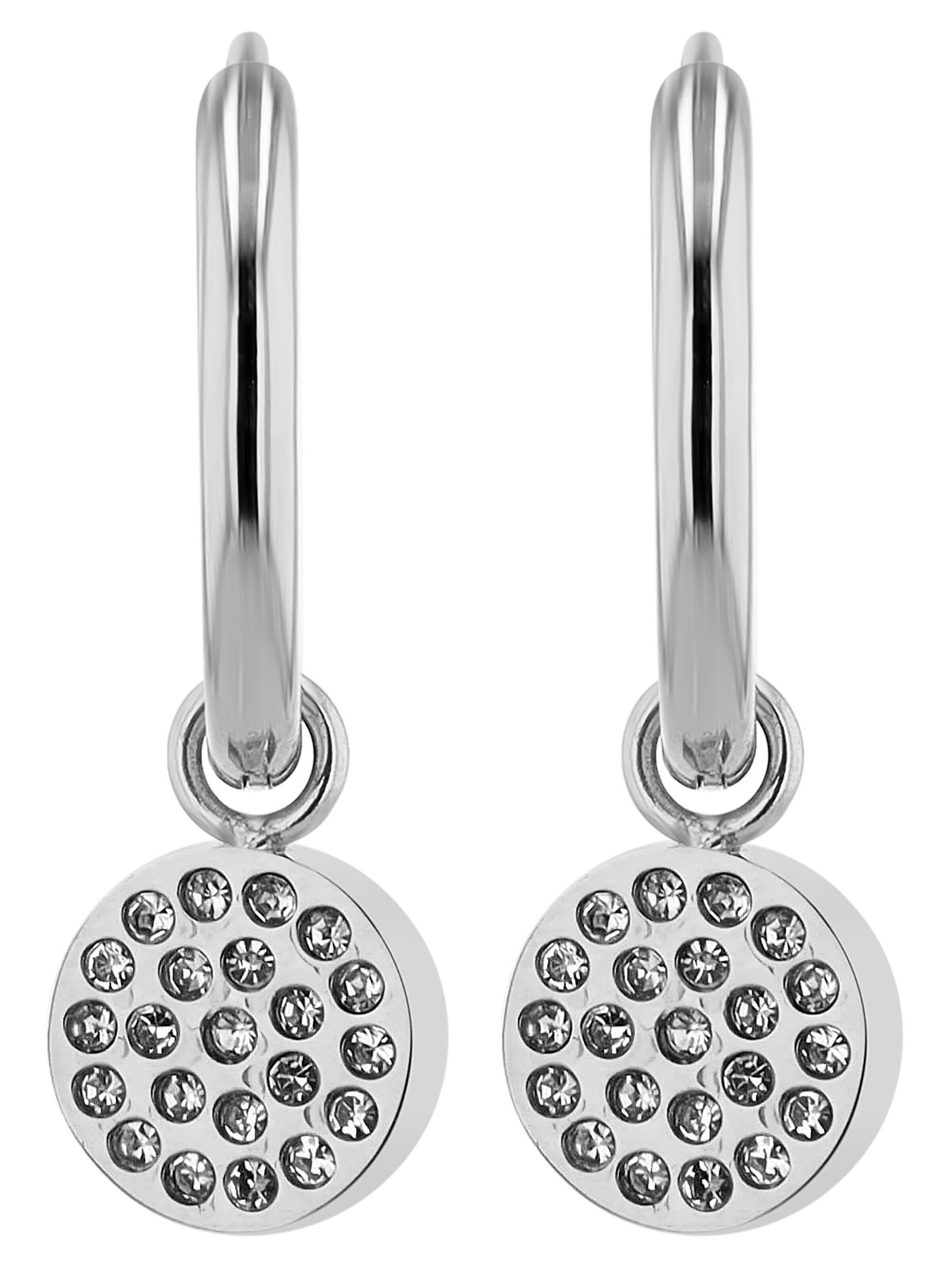 Akzent Earrings '"Sadie" aus langlebigem Edelstahl, wasserfest, Ø 12 mm' in Silver: front