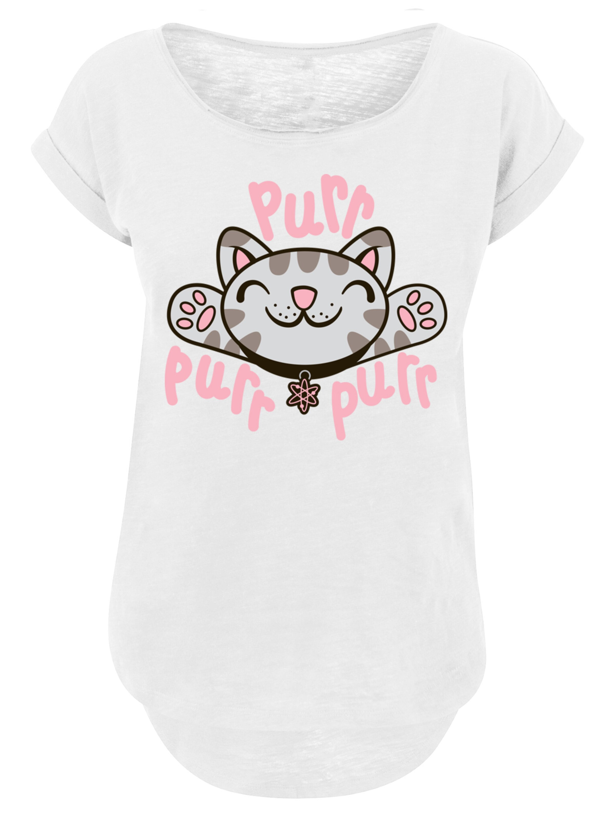 F4NT4STIC Shirt 'Theory Soft Kitty Purr' in Wit: voorkant