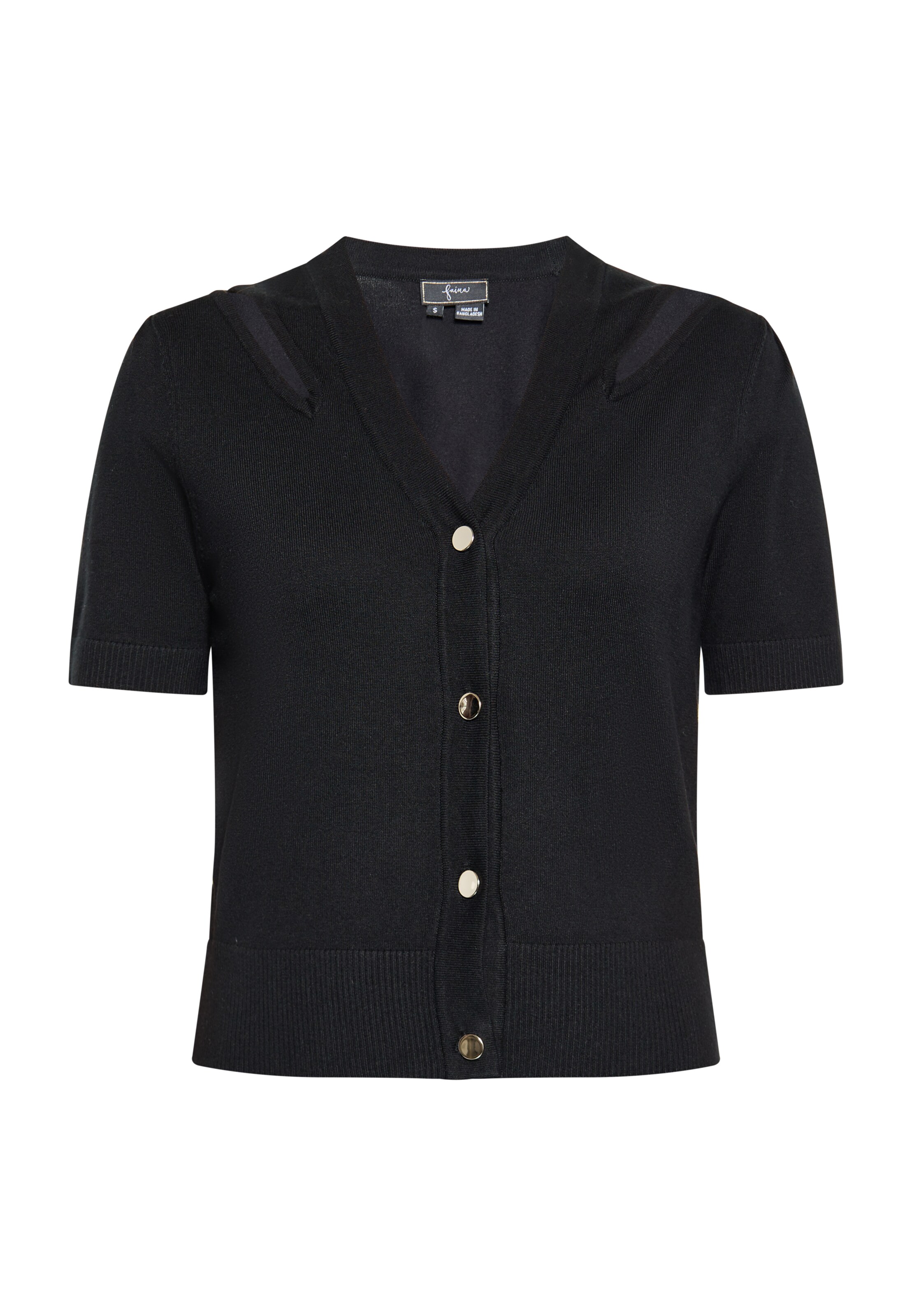 faina Gebreid vest in Zwart: voorkant