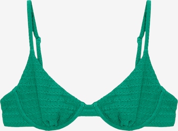 Pull&Bear Bandeau Góra bikini w kolorze zielony: przód