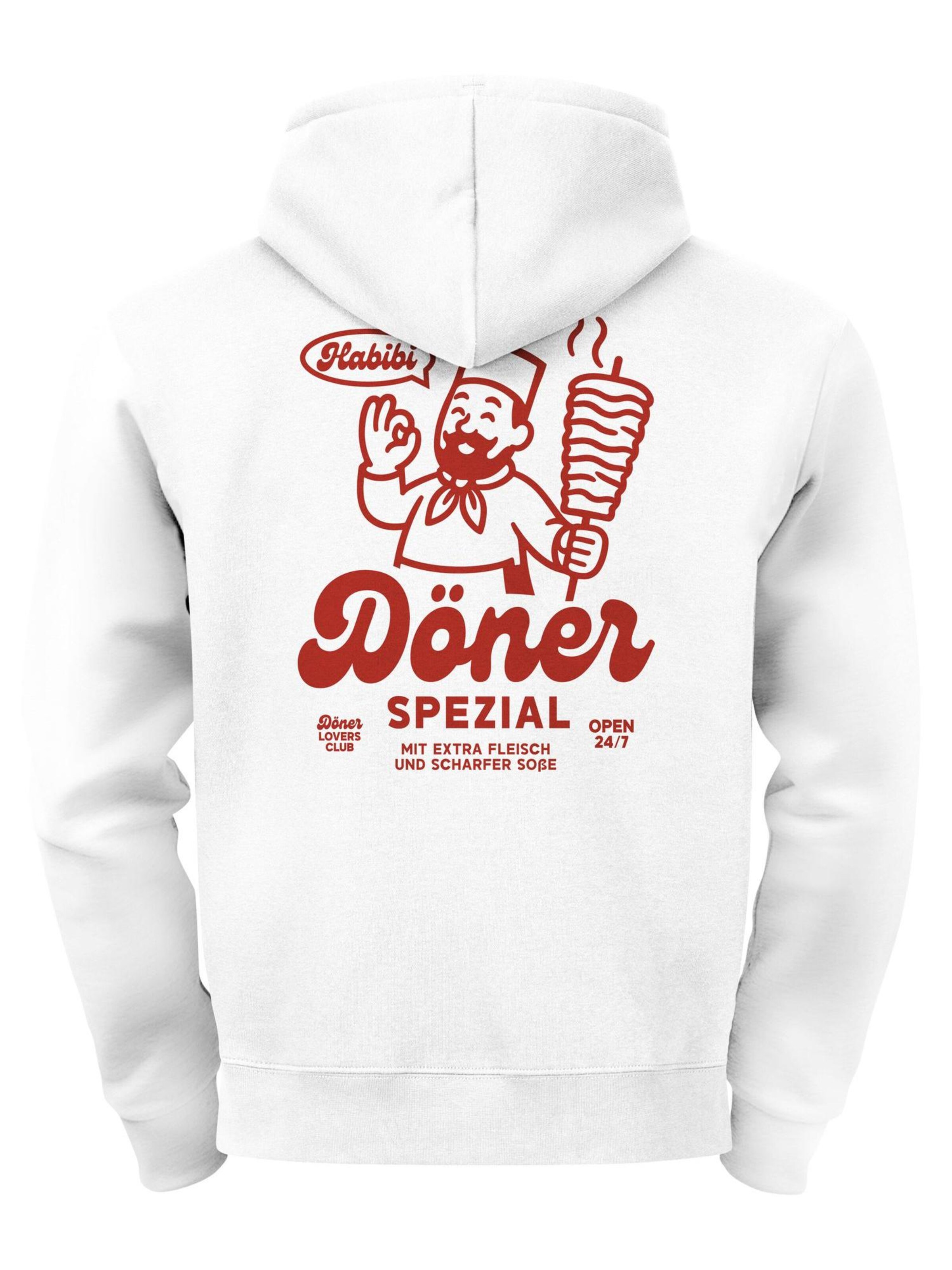 Neverless Sweatshirt 'Döner Spezial' in White