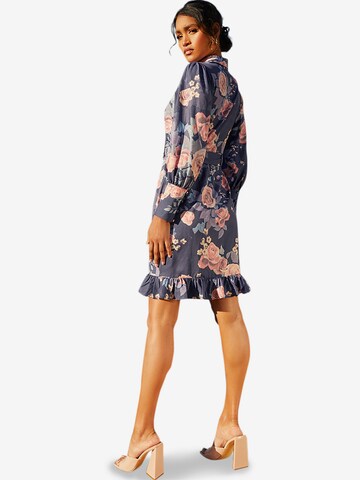 Chi Chi London Shirt Dress in Blue