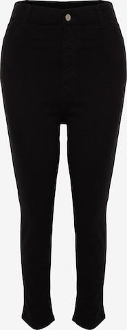 Trendyol CurveSkinny Traperice - crna boja: prednji dio