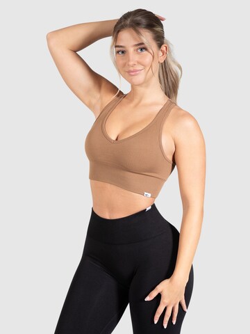 Smilodox Bralette Sports Top in Brown: front