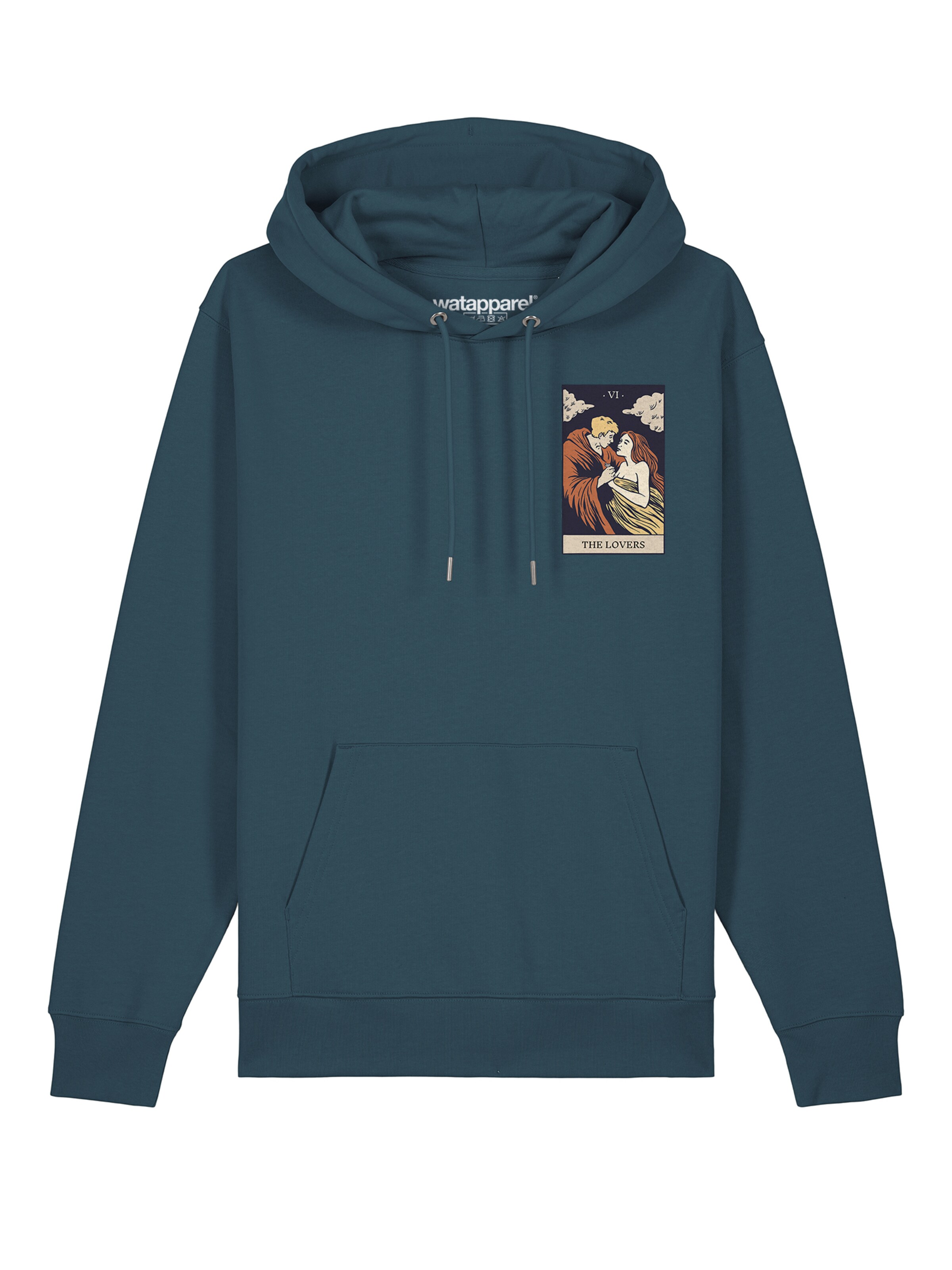 Watapparel Sweatshirt ' Tarot The Lovers ' in Blauw: voorkant