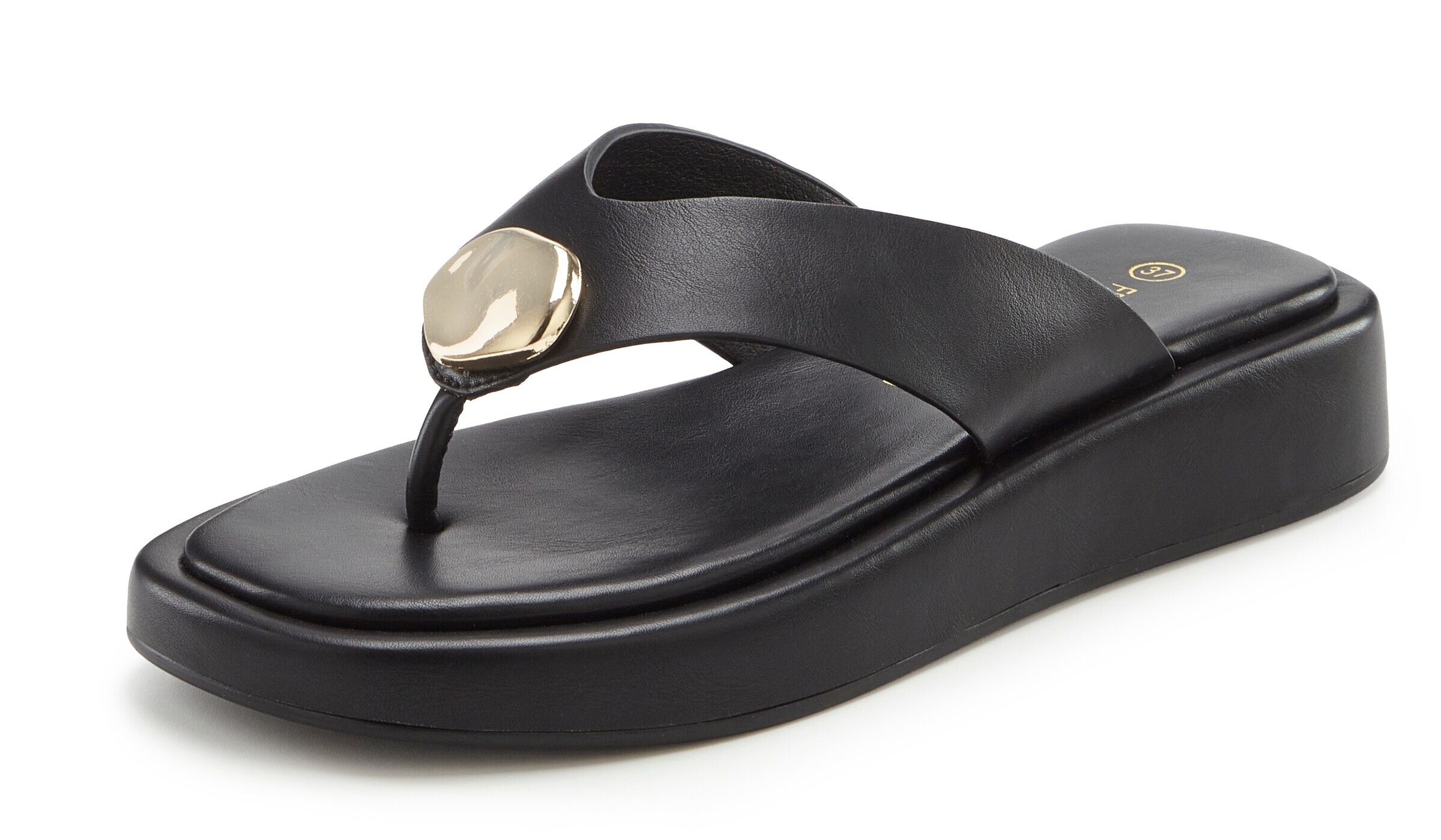 juoda FRENCH CONNECTION Šlepetės per pirštą: priekis