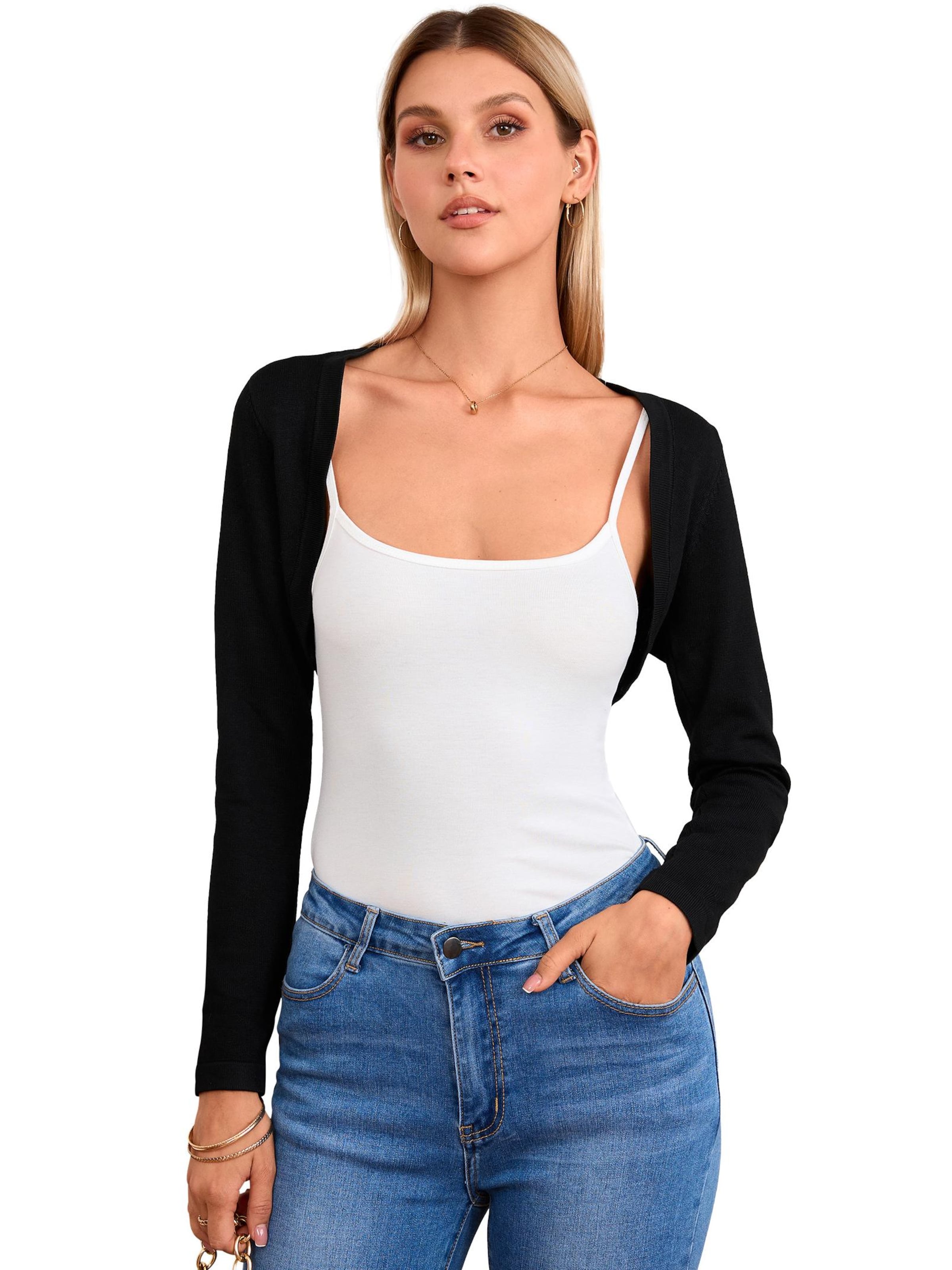 Yesfashion Bolero‌‌‌‌ in Schwarz: Vorderseite