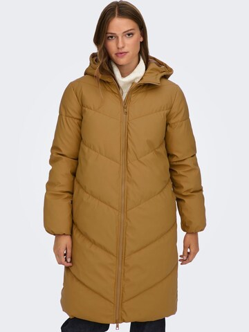 JDY Winter Coat in Brown: front