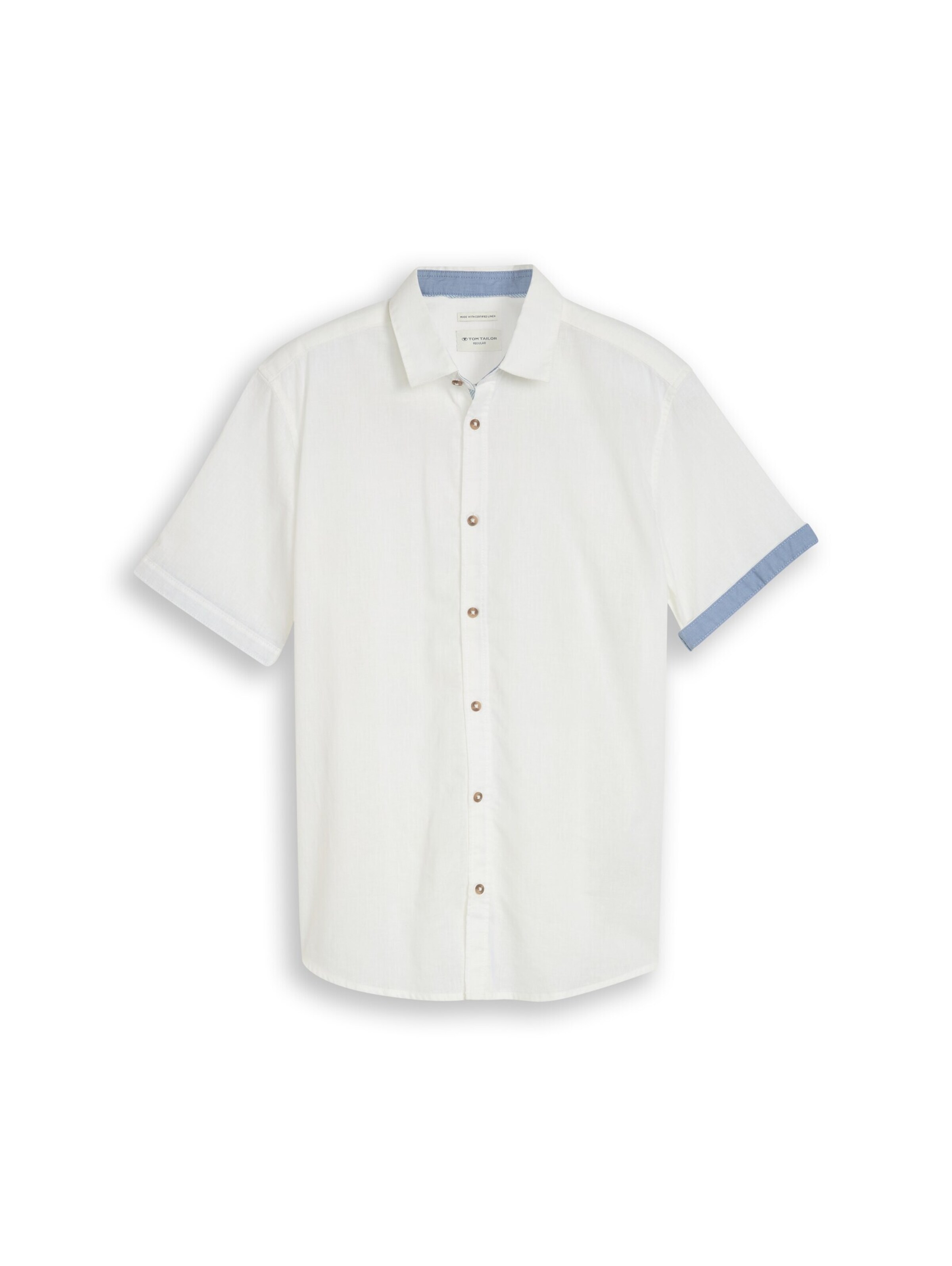 TOM TAILOR Regular fit Srajca | bela barva: sprednja stran
