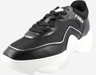 FURLA Låg sneaker 'WONDER' i svart / silver / vit, Produktvy