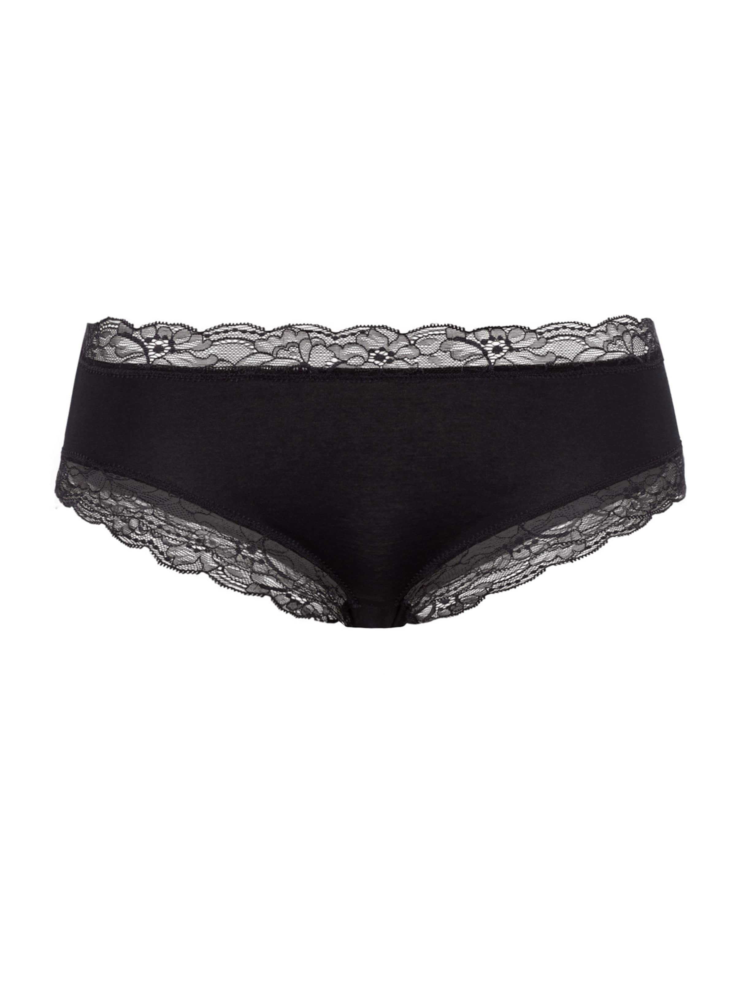 Hanro - Hipster ' Cotton Lace ' em preto: frente