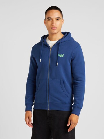 Superdry Sweatjacke 'Essential' in Blau: Vorderseite