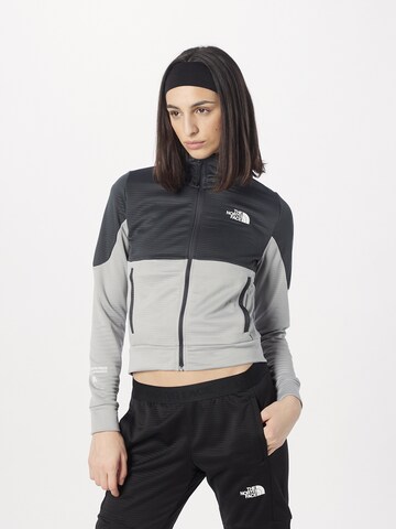 THE NORTH FACE Athletic Fleece Jacket in Grey: front