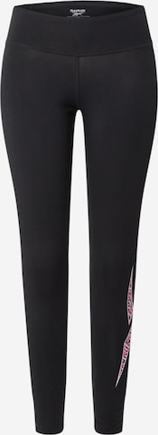 Reebok Skinny Sportovní kalhoty – černá: přední strana