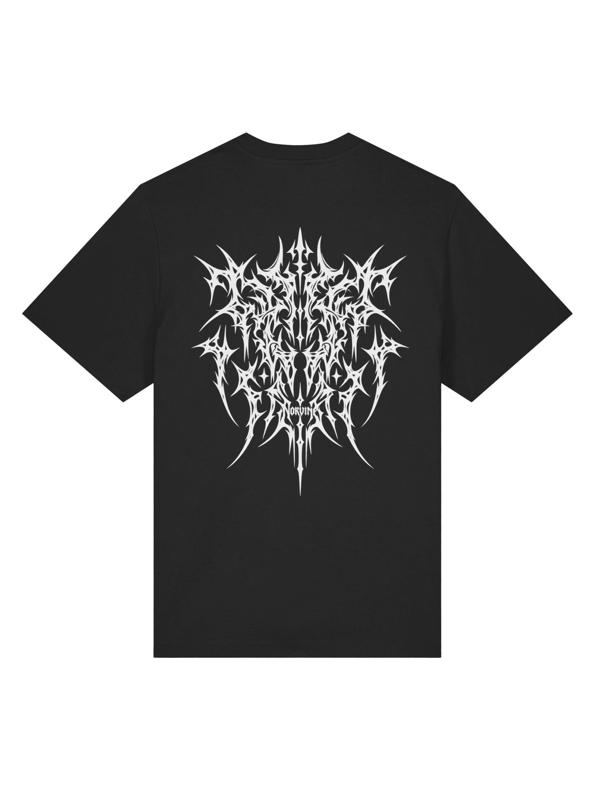 Norvine Paita 'Norvine Y2K Tribal Style Techno 2000s T-Shirt' värissä musta