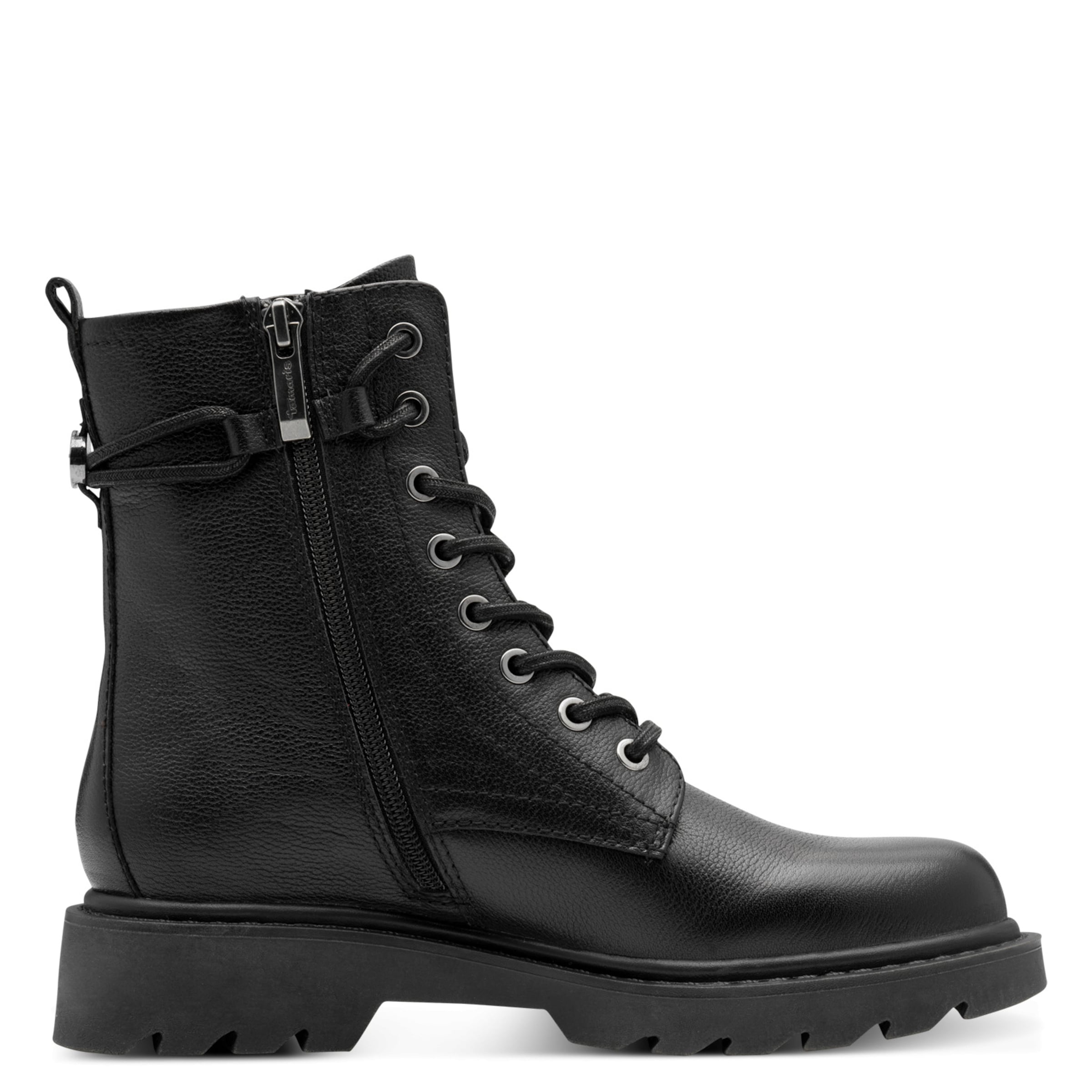 Tamaris Lace-Up Ankle Boots in Black