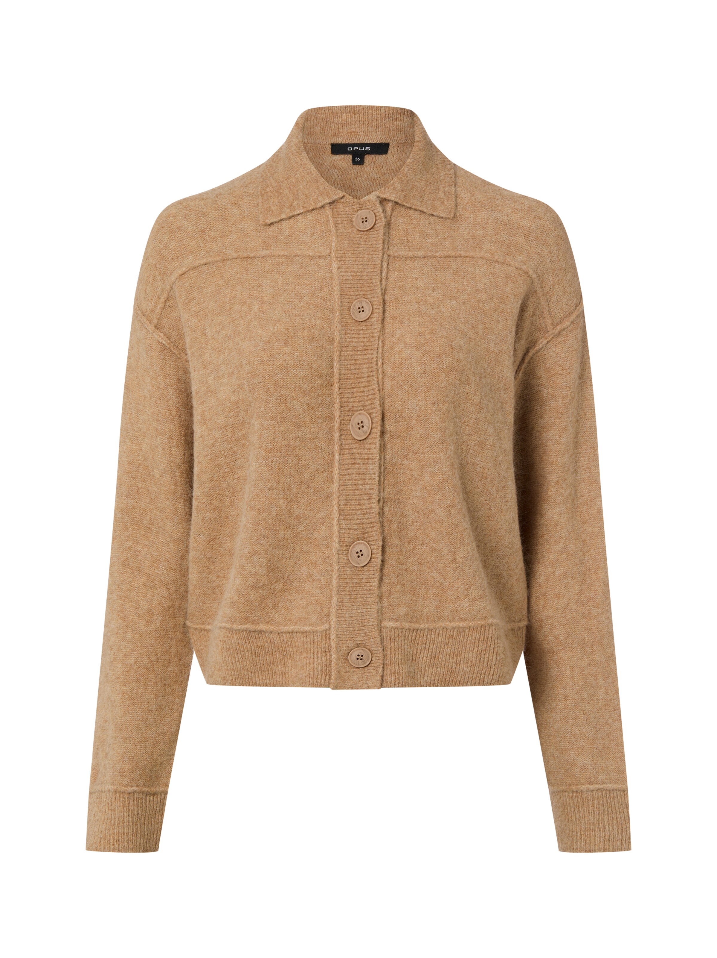 OPUS Gebreid vest 'Daneke ' in Bruin: voorkant