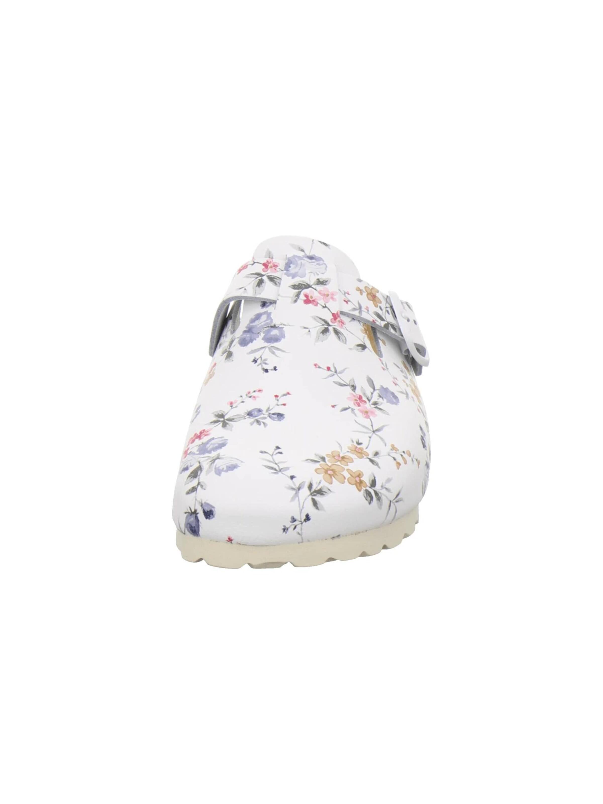 AFS-Schuhe Clogs 'Clogs Damen Leder weiß-flower'‌‌‌‌‌‌‌ in Weiß