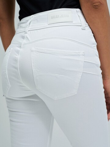 Skinny Jean 'Secret' Salsa Jeans en blanc