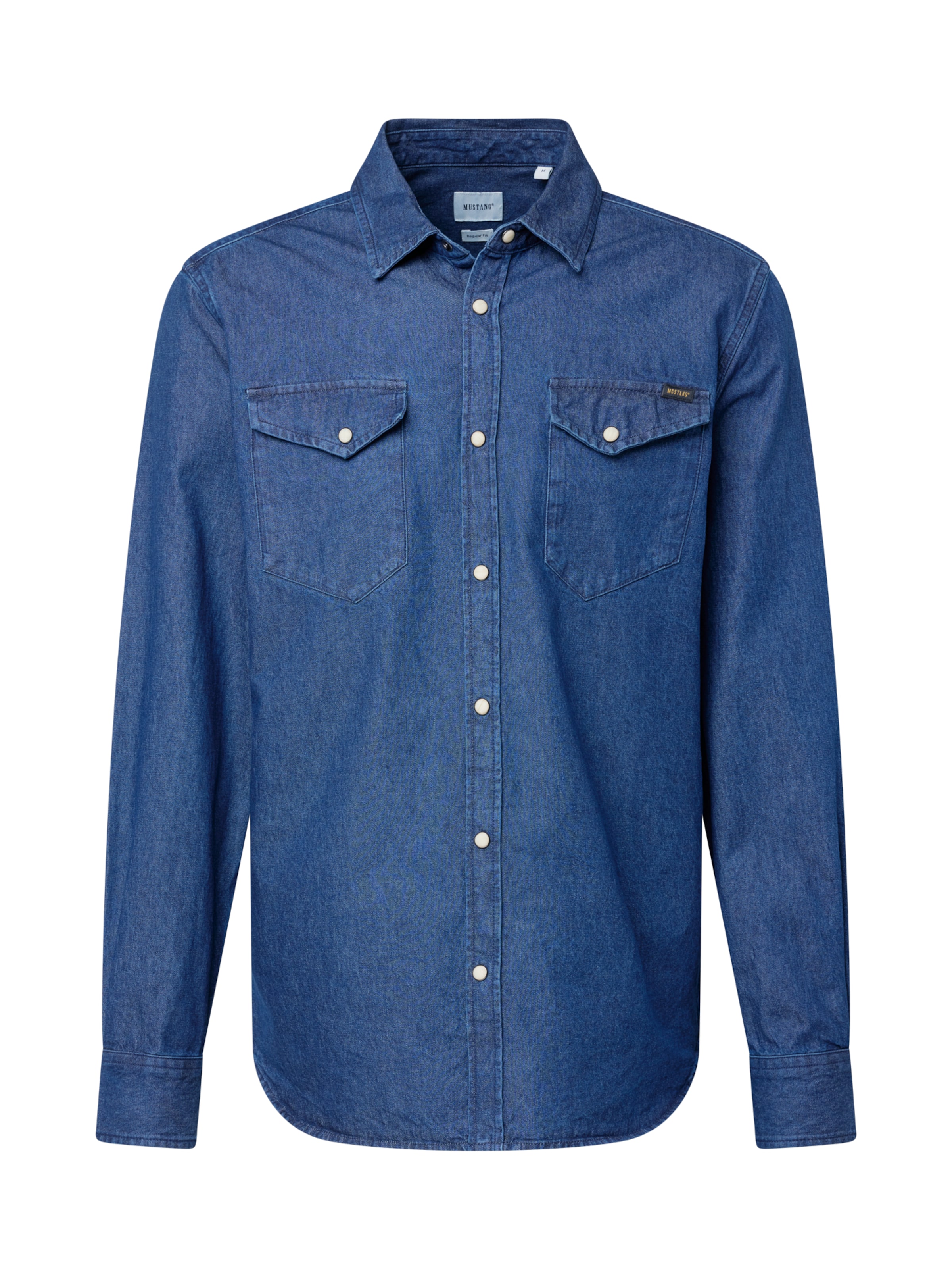 MUSTANG Comfort fit Button Up Shirt 'Duver' in Blue: front