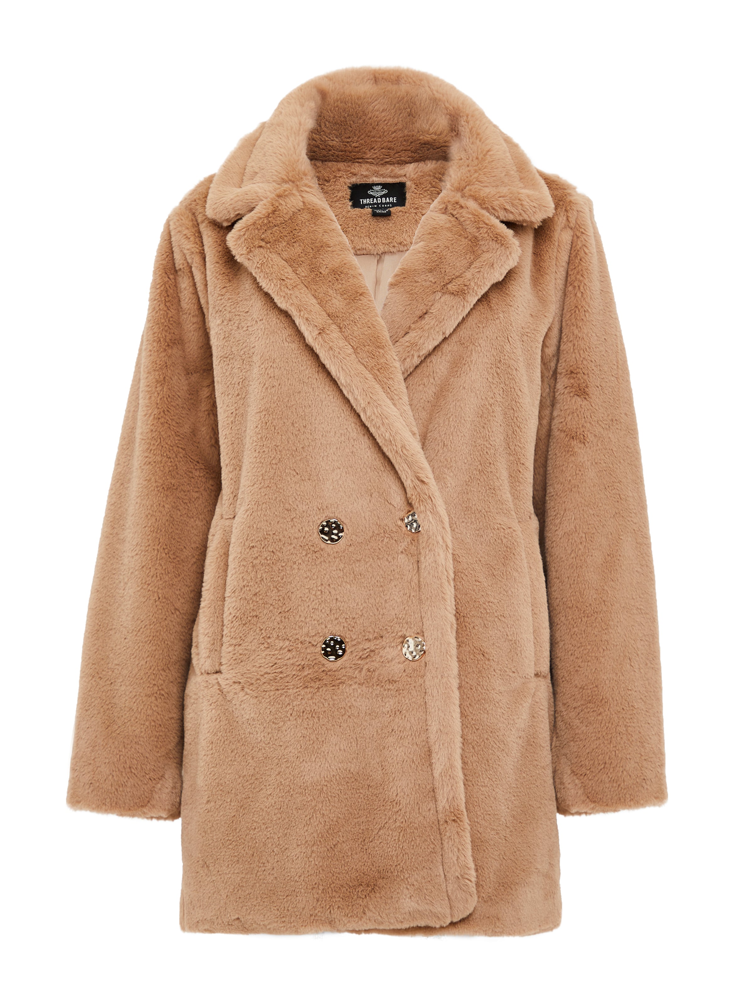 Threadbare Jacke 'Furry' in hellbraun, Produktansicht